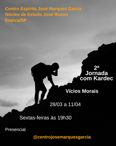 Vícios Morais é tema de curso no Centro Espírita José Marques Garcia